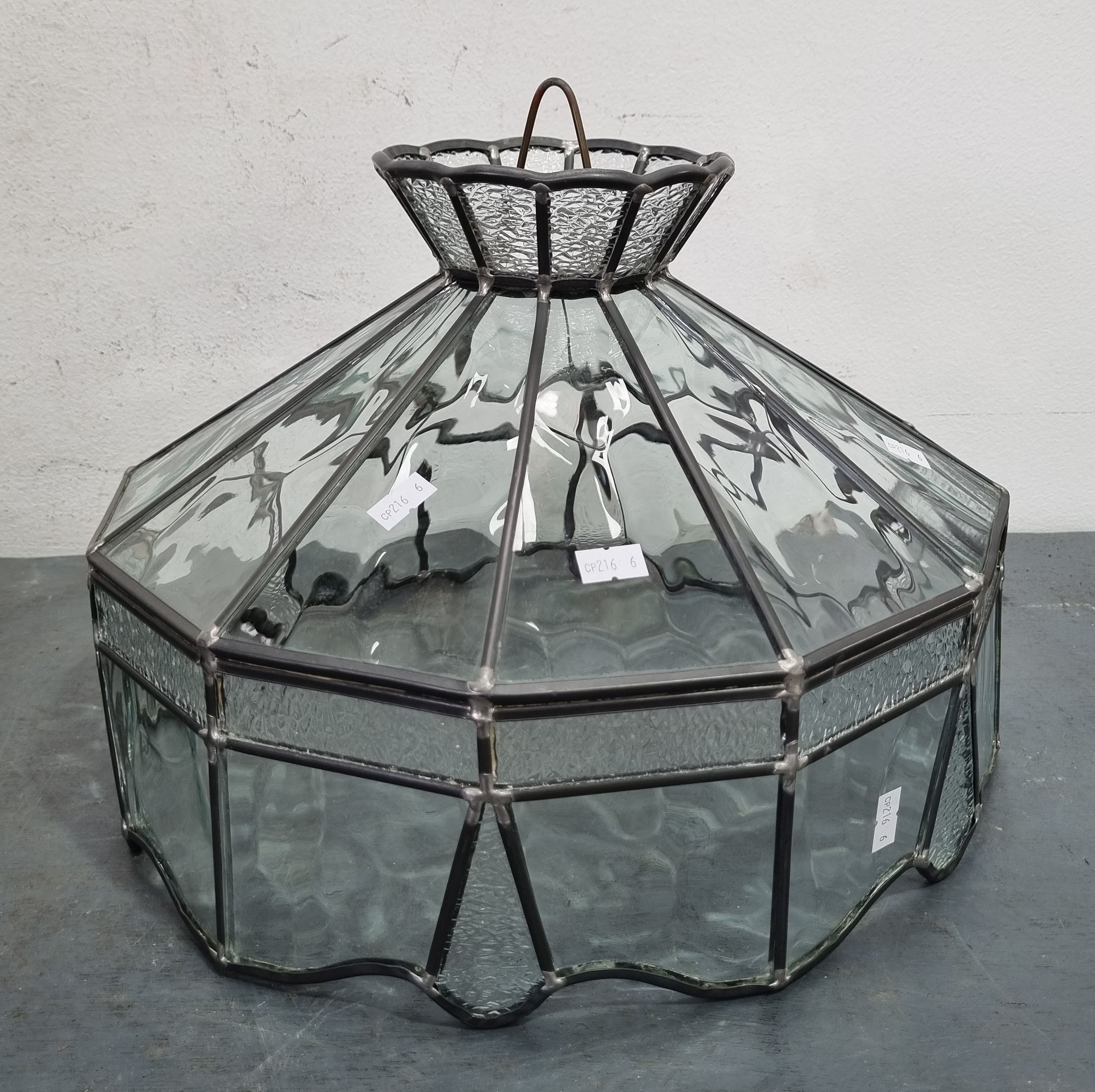 A Clear Glass Lead Light Lamp Shade