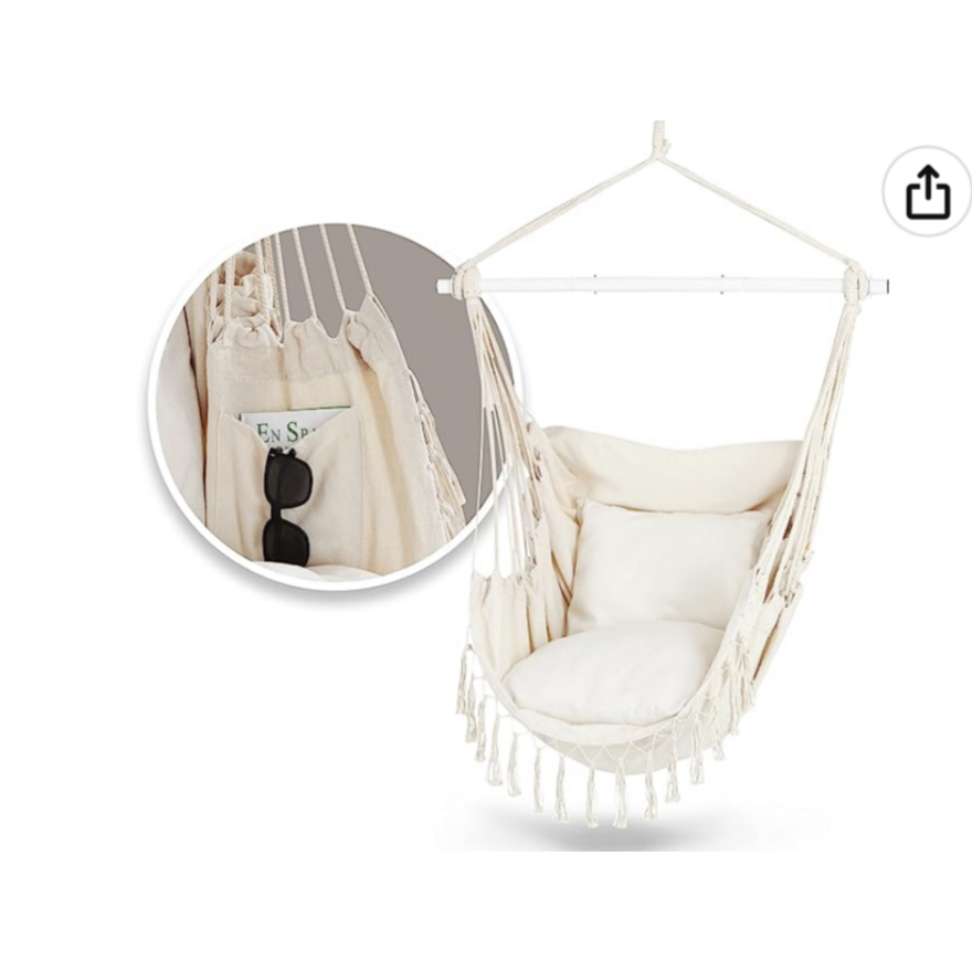 Bliss Hammock Chair 40" 250lb Weight Capacity (Cream)