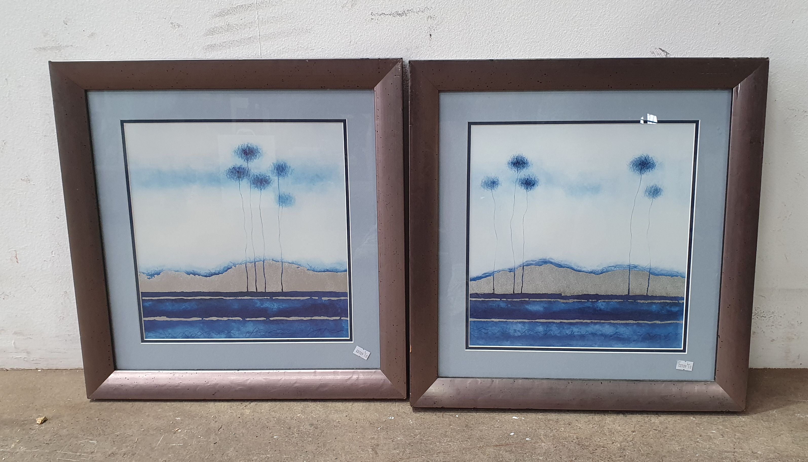 2451 · A FRAMED LANDSCAPE TRIPTYCH