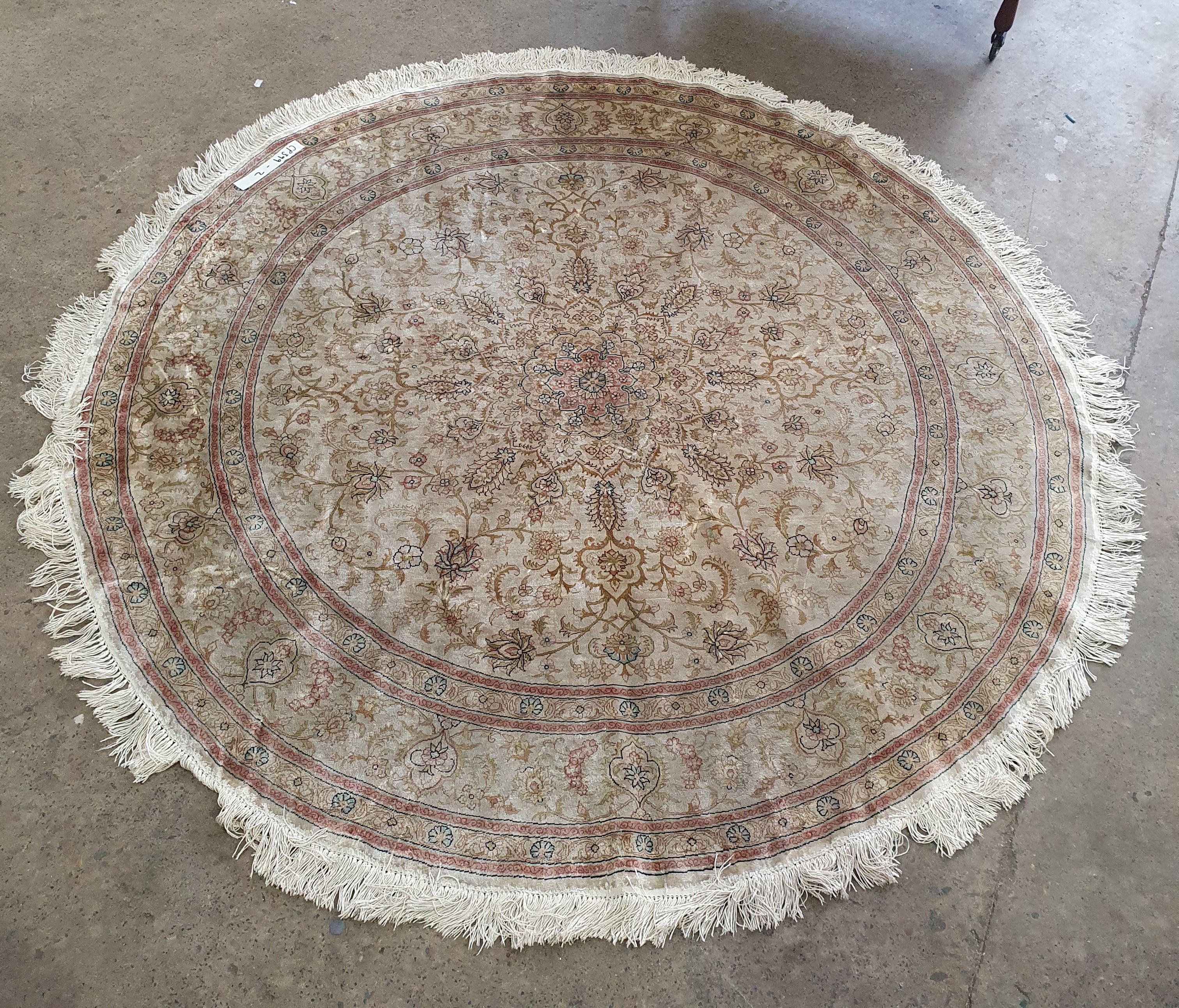 Hand Made Silk Circular Rug