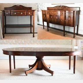 FEDERAL STYLE INLAID MAHOGANY DINING ROOM SUITE