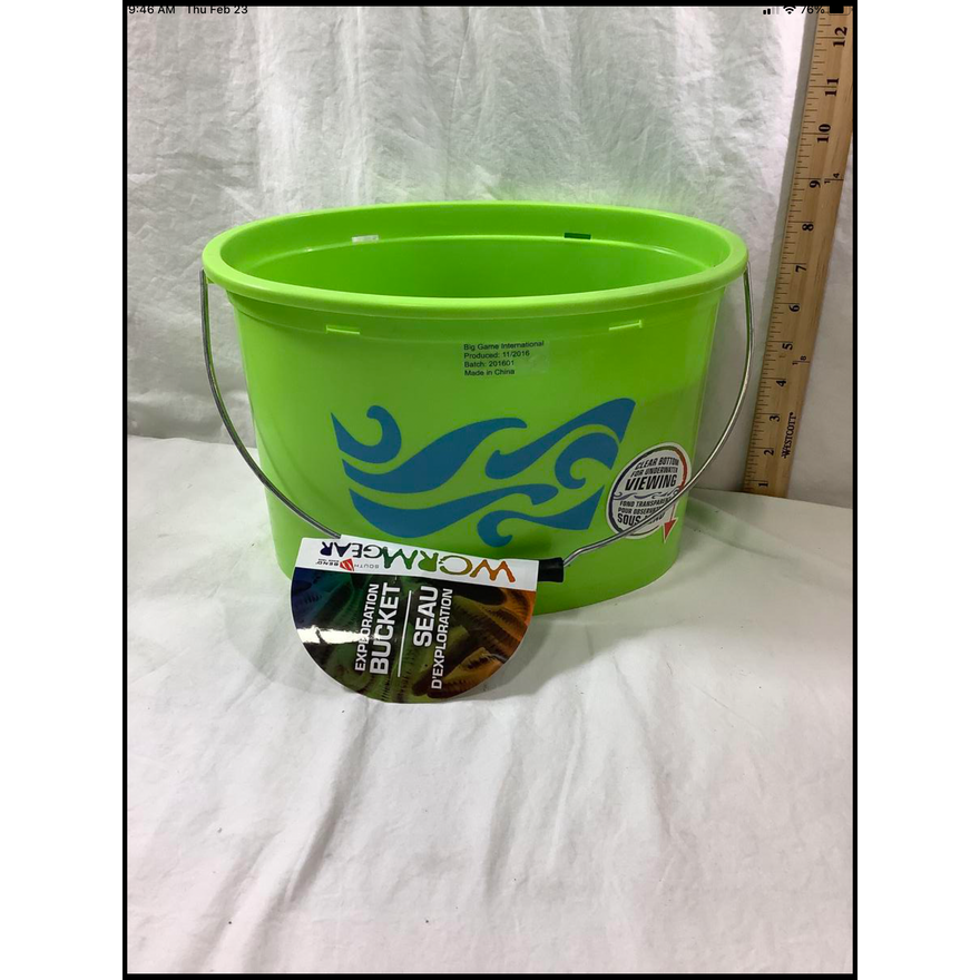 Exploration Bucket Clear Bottom for Underwater Viewing- Green