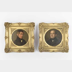PAIR OF 19TH C. CONTINENTAL PORTRAITS OF MEN