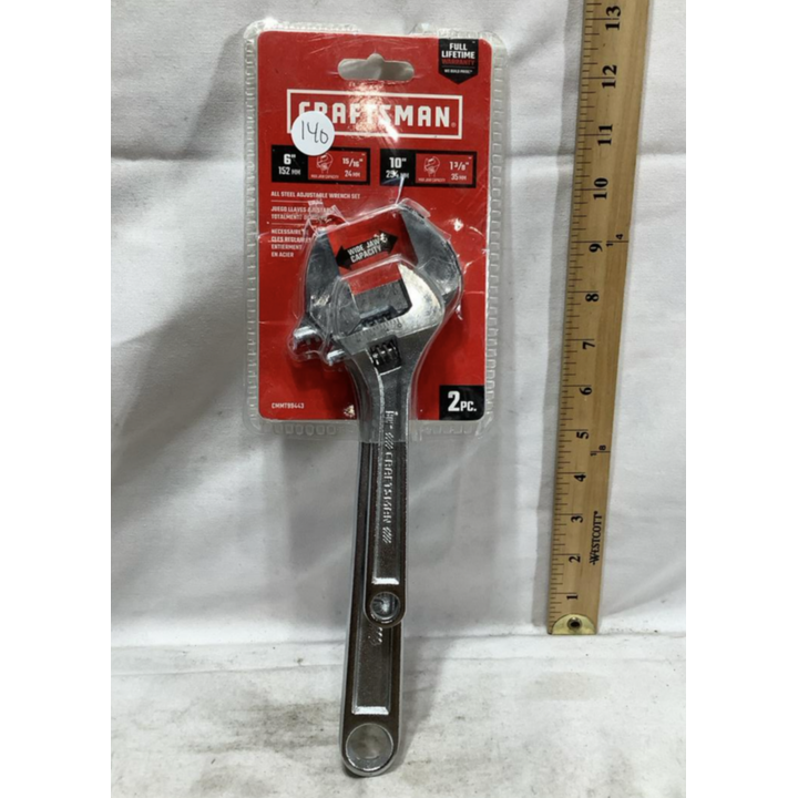 Craftsman 2 Pc Adjustable Wrench Set 6" & 10"