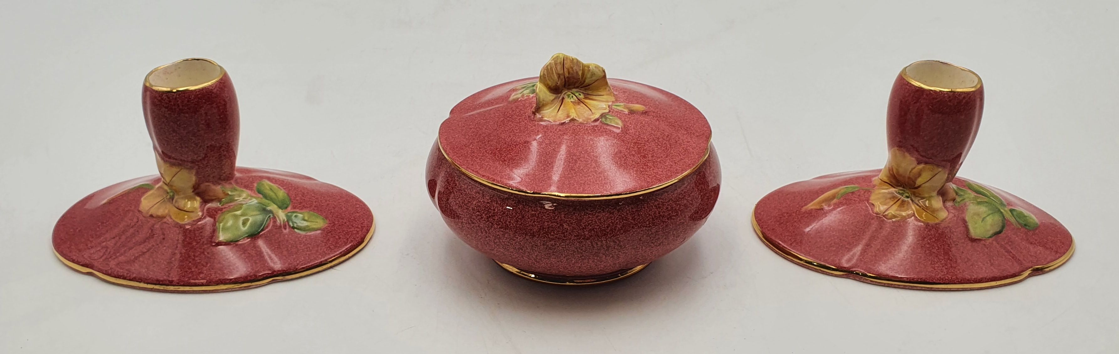 156 · A THREE PIECE ROYAL WINTON 'PETUNIA' DRESSING TABLE SET
