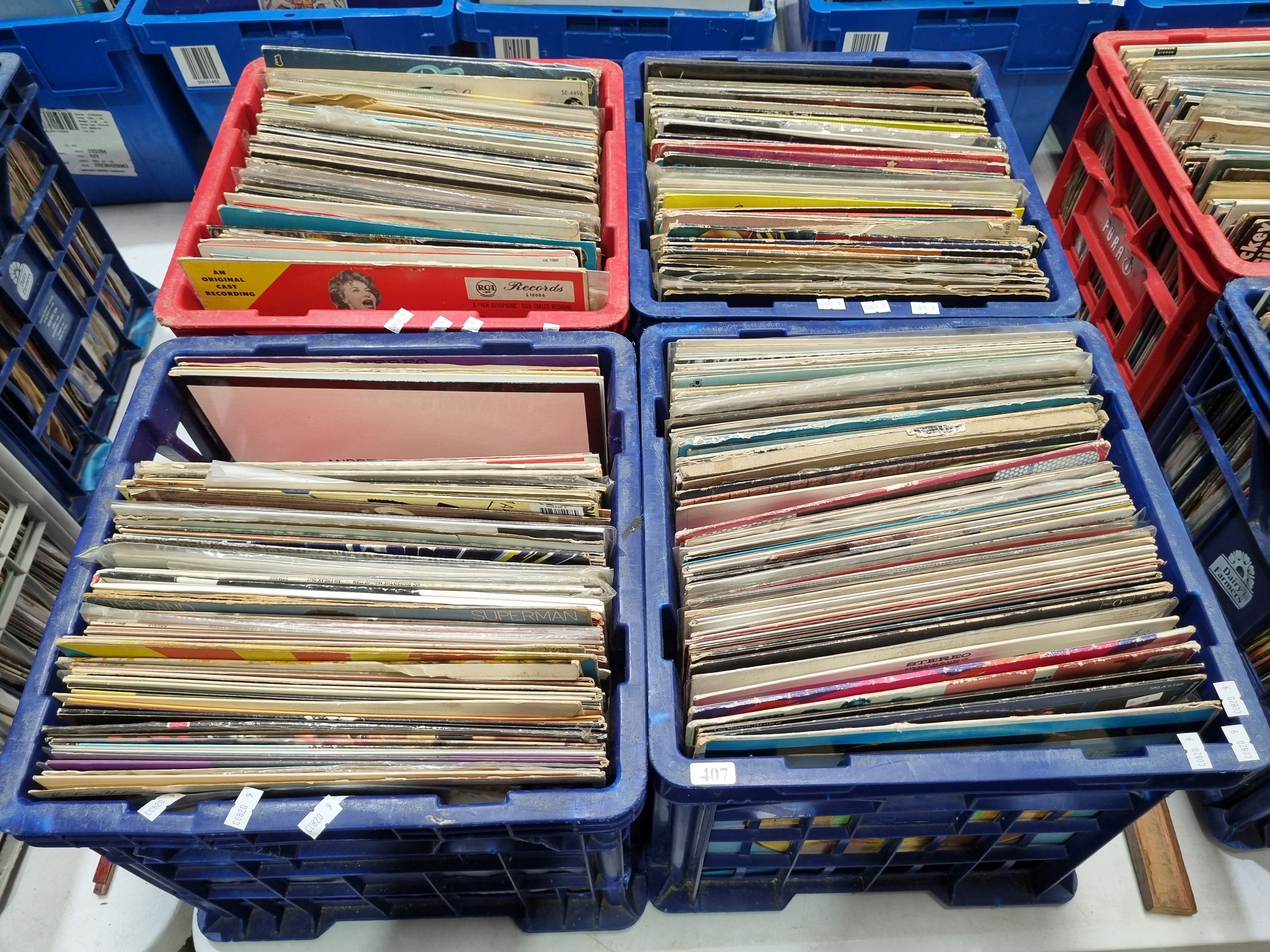 Four Crates Of Mixed Record Albums