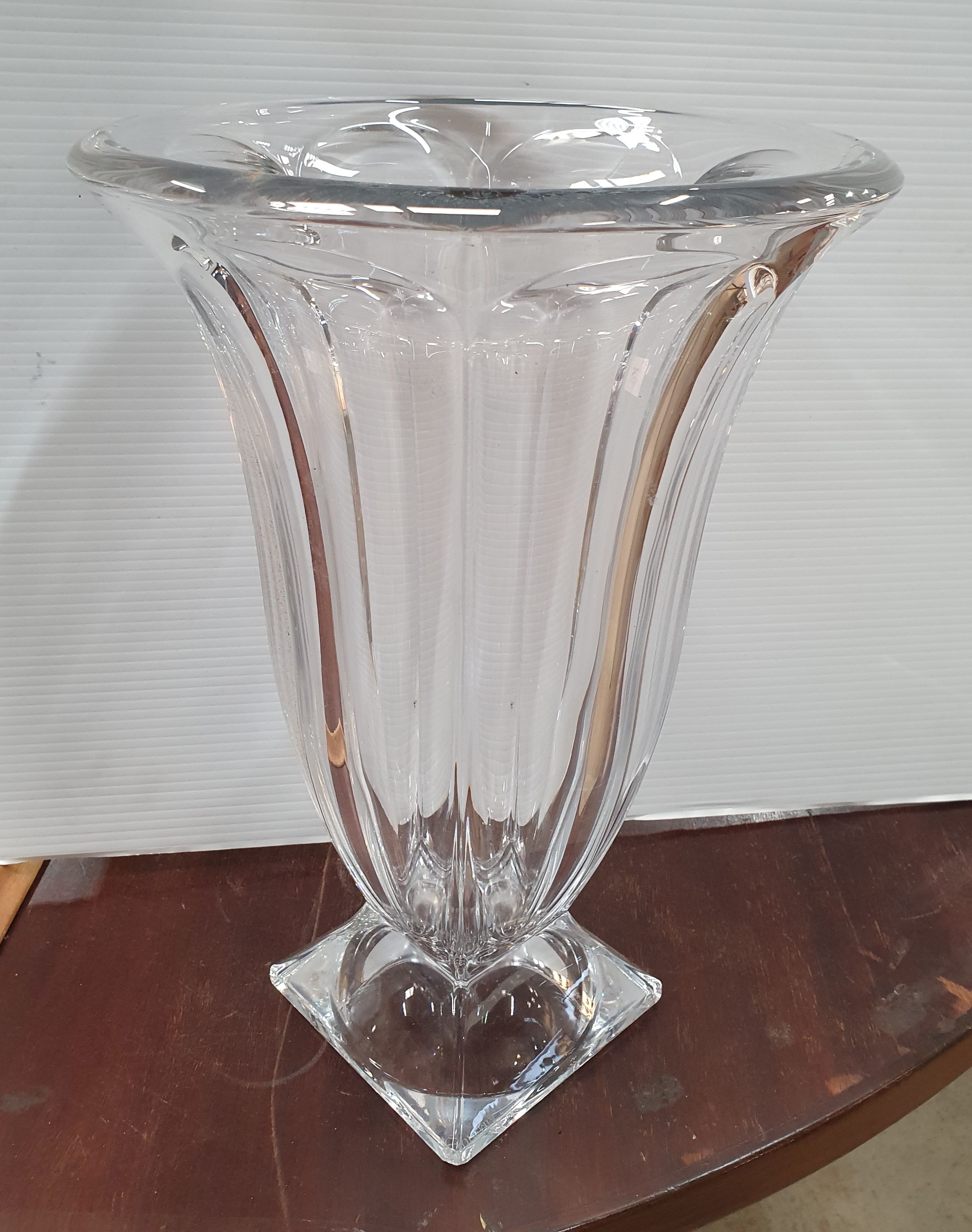 An Impressive 'Bohemia' Crystal Footed Vase