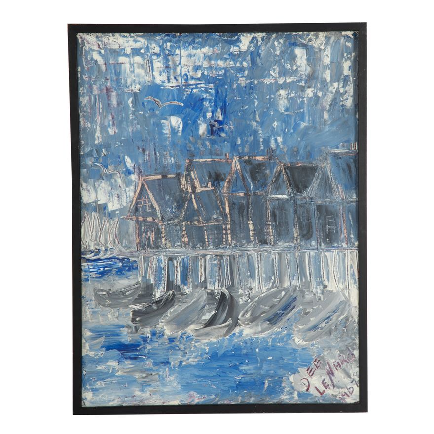 Dee Lenard. Abstract in Blue, oil