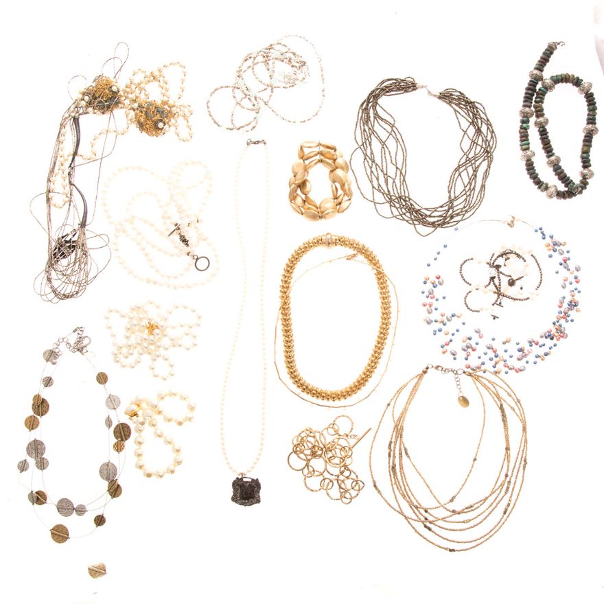 Assortment of costume jewelry