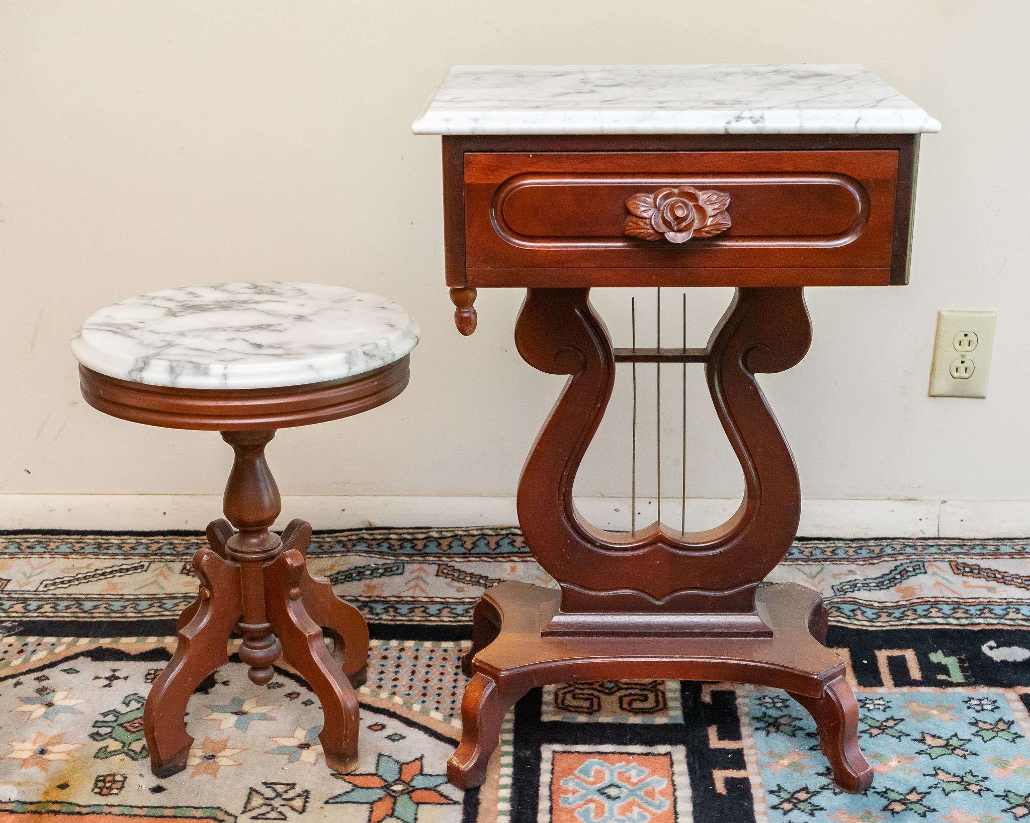 Victorian Style Marble Top Side Tables Harritt Group, Inc
