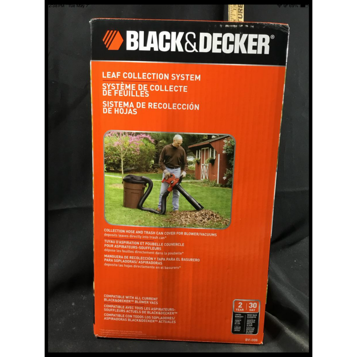 Black And Decker Leaf Collection System Includes Collection Hose & Trash Can cOver Blower/Vacuum