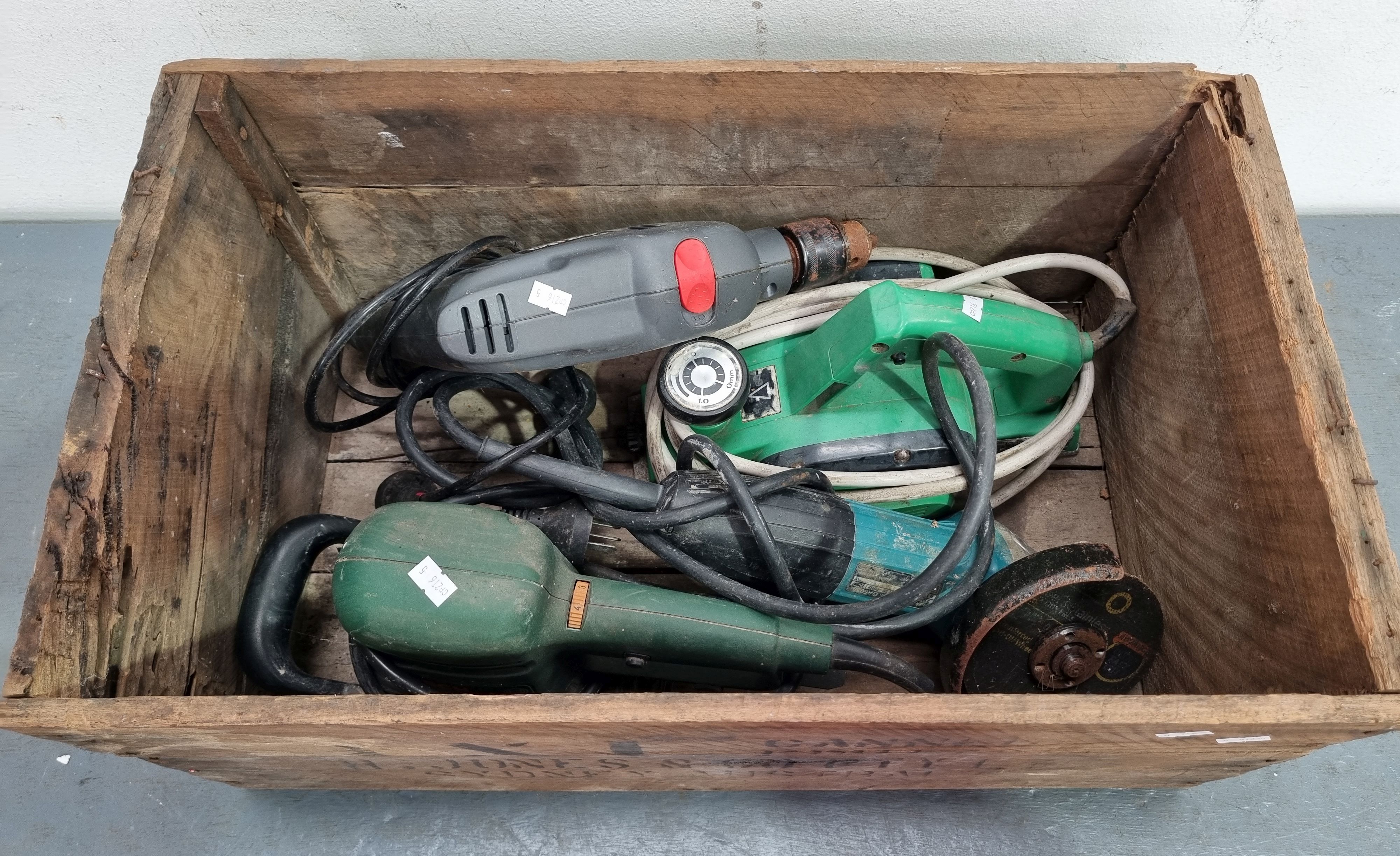 A Box Of Various Power Tools