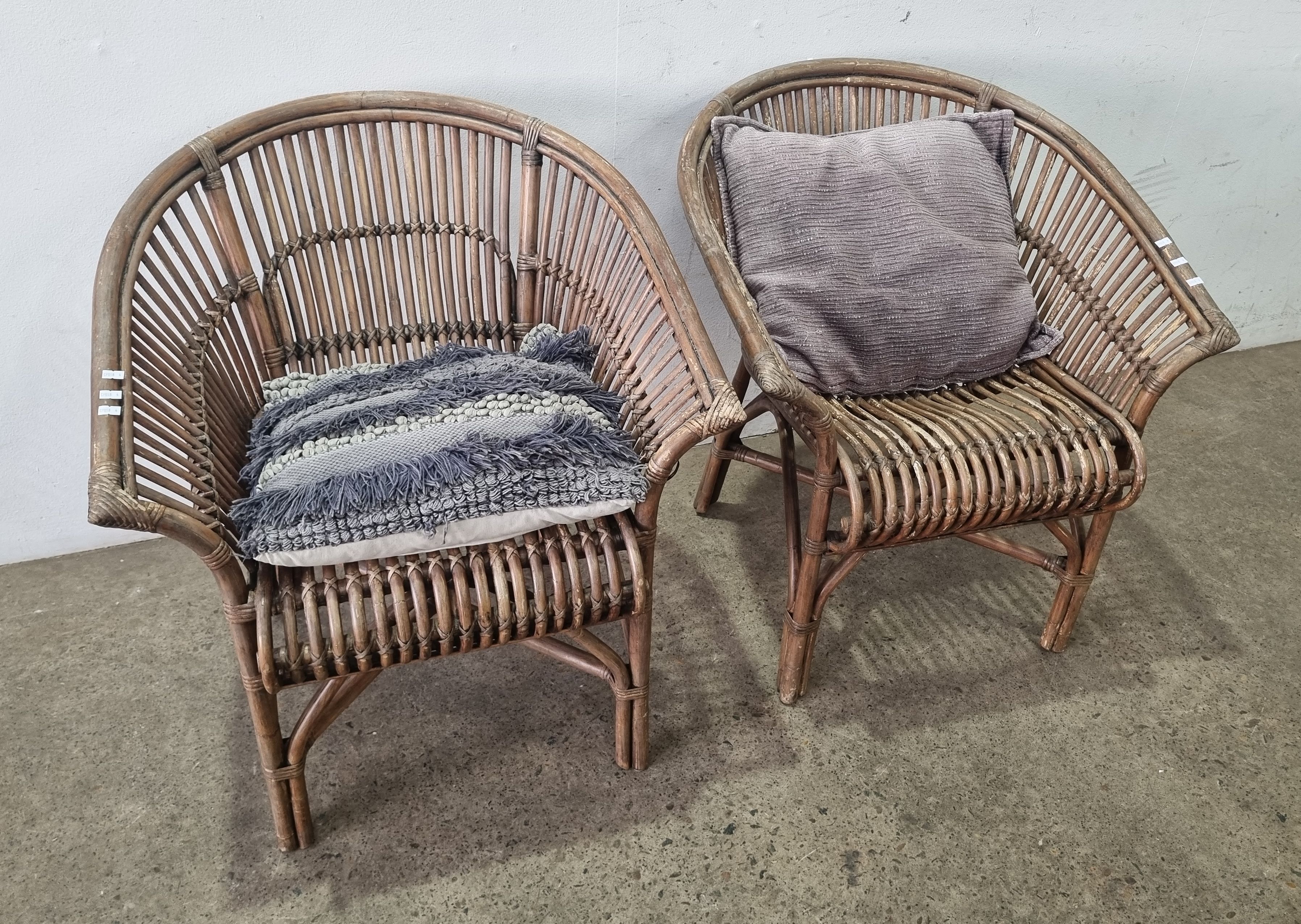 1057 · A PAIR OF CANE CHAIRS