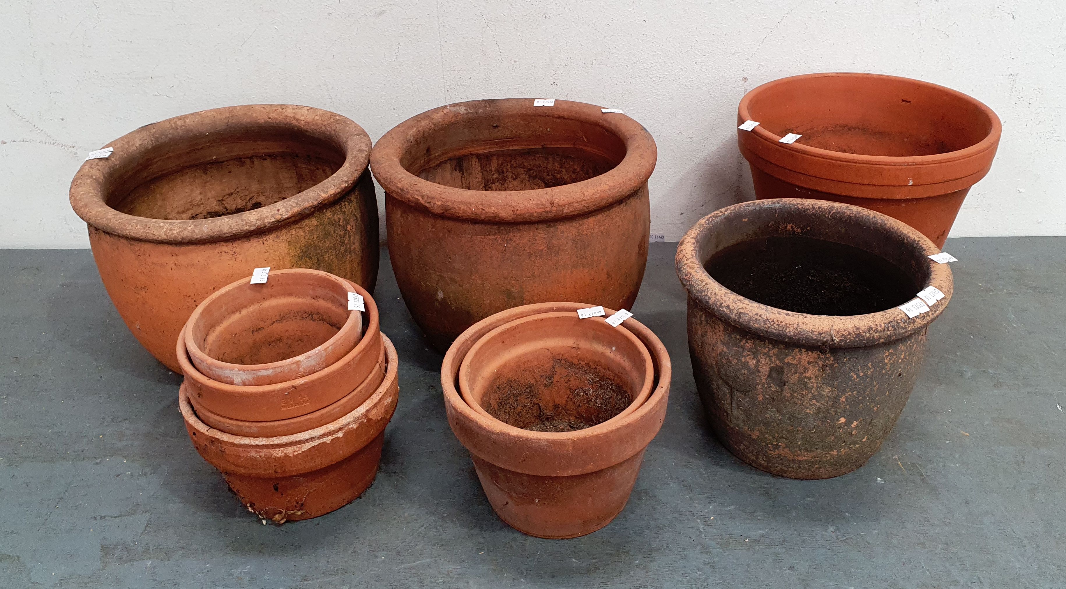 1088 · A GROUP OF VARIOUS TERRACOTTA PLANT POTS