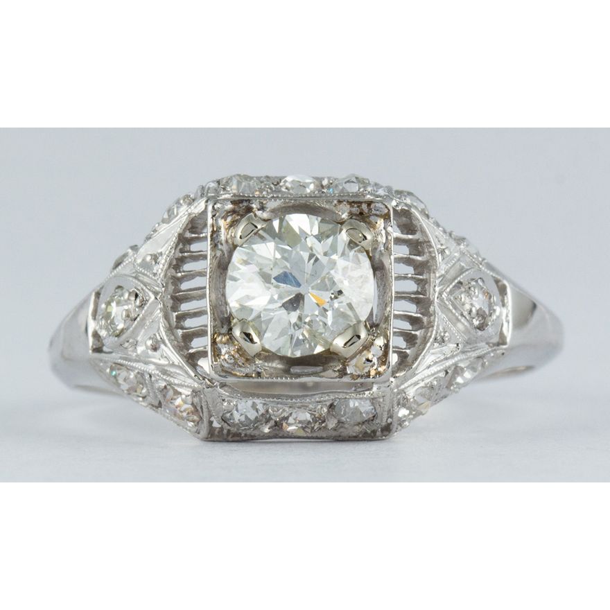 Diamond, platinum ring