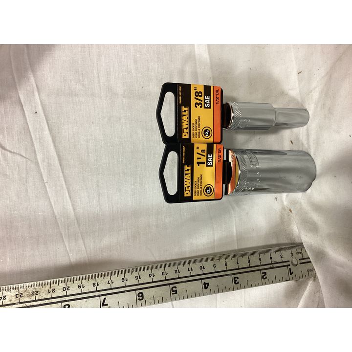 BUYING (2) DeWalt Deep Sockets- 1 1/8'' (1/2'' Dr.) 12pt Deep Socket & 3/8'' (1/2'' Dr.) 12pt Deep Socket