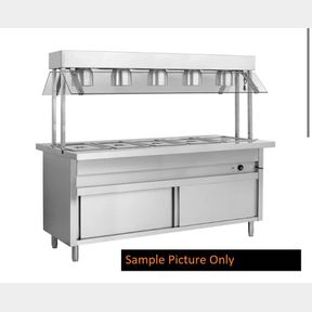 FED BUFFET SERVERY BAIN MARIE WITH LAMP WARMERS AND STORAGE