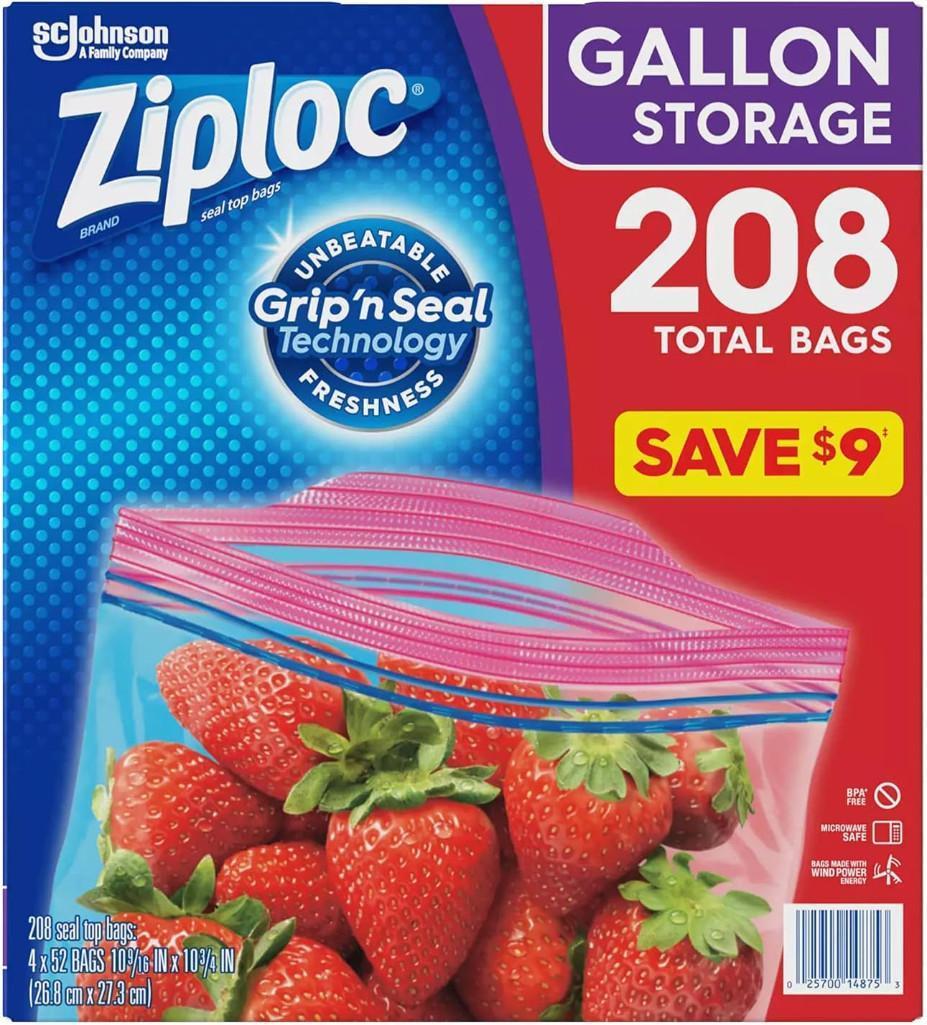 Ziploc Storage Gallon Bags 52 Count