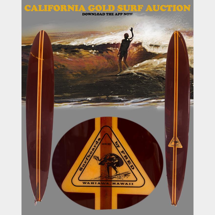 SURFBOARDS BY FRED WAHIAWA California Gold Surf Auction