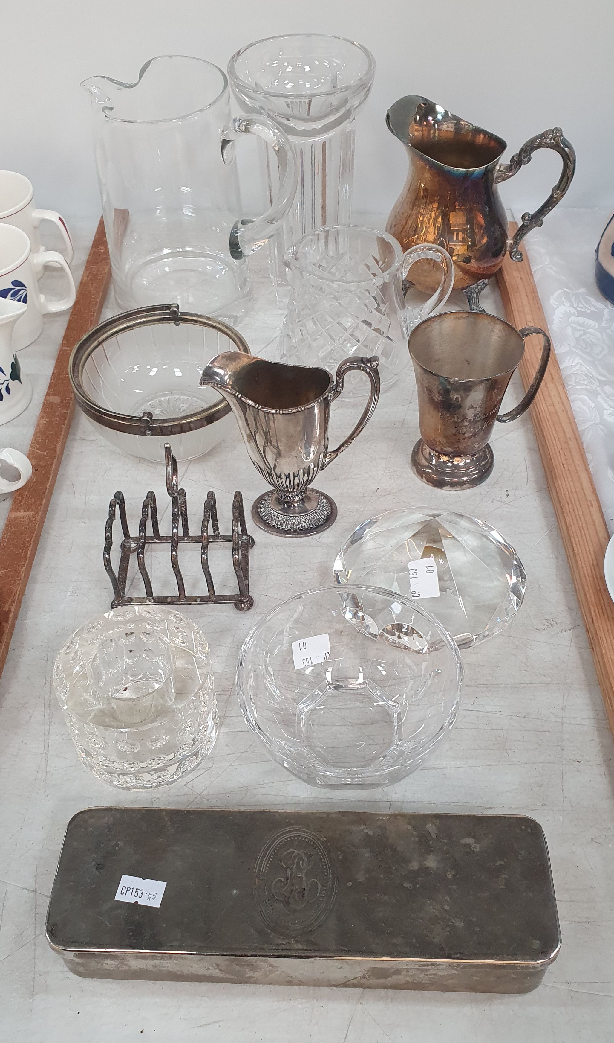 A Group Of Silverplated And Glass/Crystal Wares