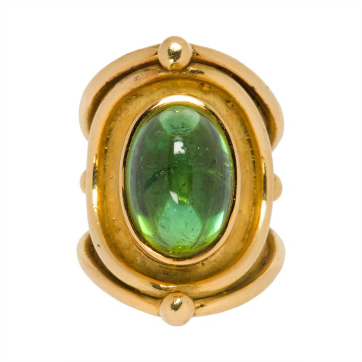 Denise Robergé, A green tourmaline and 18k gold ring