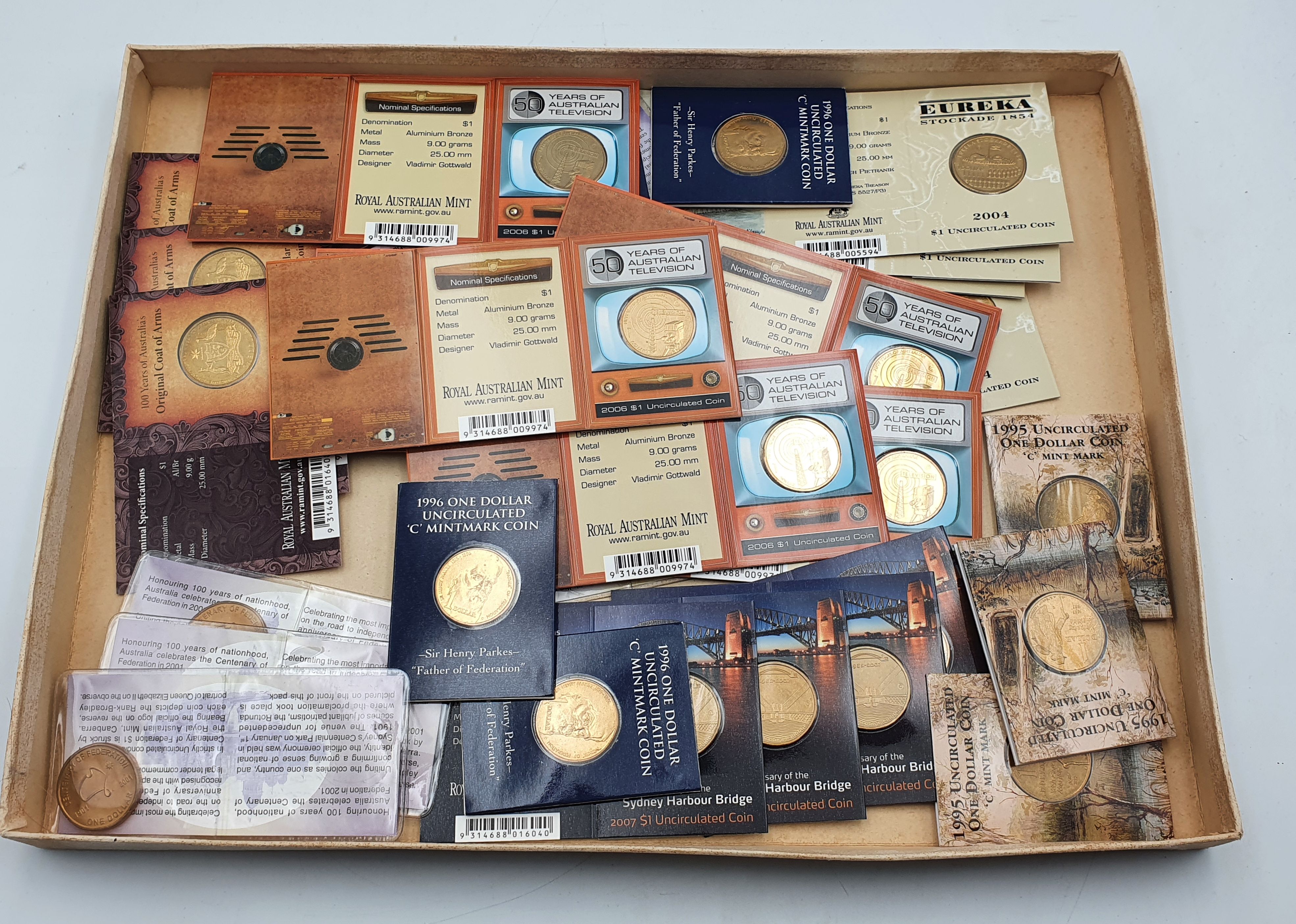 A EXTENSIVE COLLECTION OF AUSTRALIAN $1 SPECIAL EDITION UNC COINS