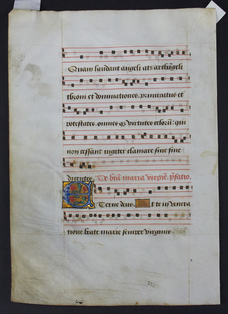 Illuminated Manuscript Leaf on Vellum, Book of Chants | Kaminski Auctions
