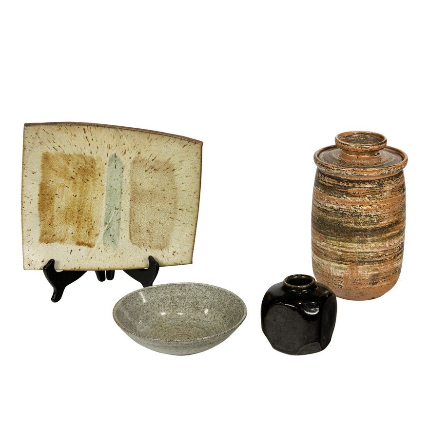 Three Frank O. Hamilton (1923-2015, San Francisco) stoneware vessels