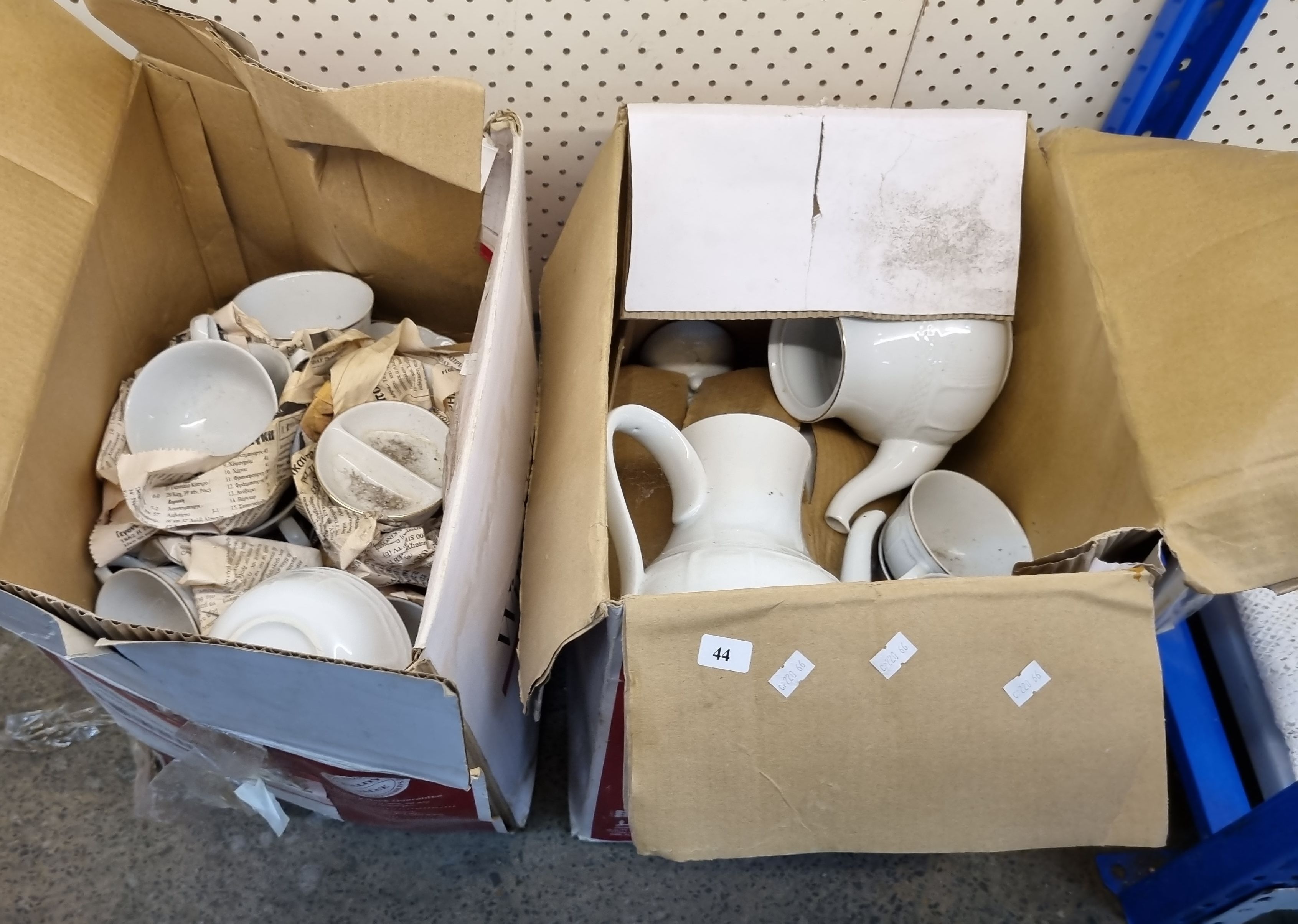 44 · TWO BOXES OF ROMANIAN PORCELAIN DINNERWARE