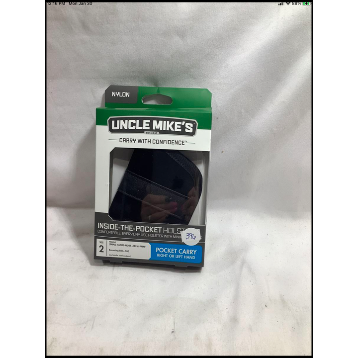 Unlce Mike's Carry w/Confidence Inside Pocket Holster Size: 2 Small Autos R or L