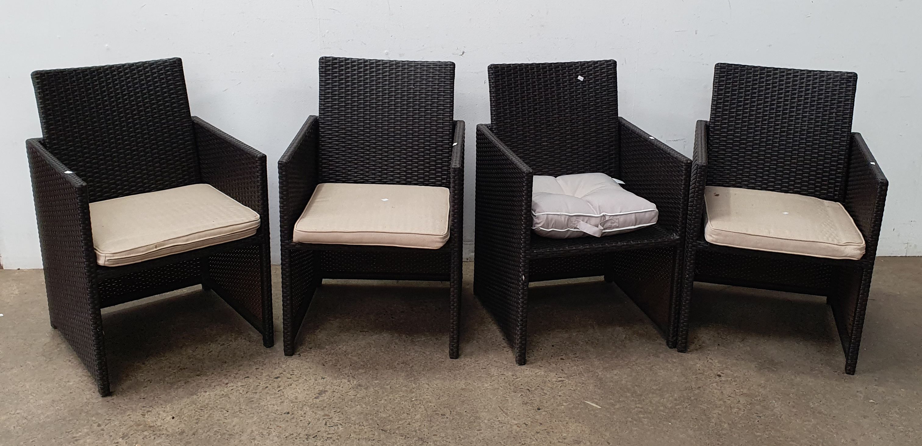 1042 · A SET OF FOUR FAUX CANE VERANDA CHAIRS
