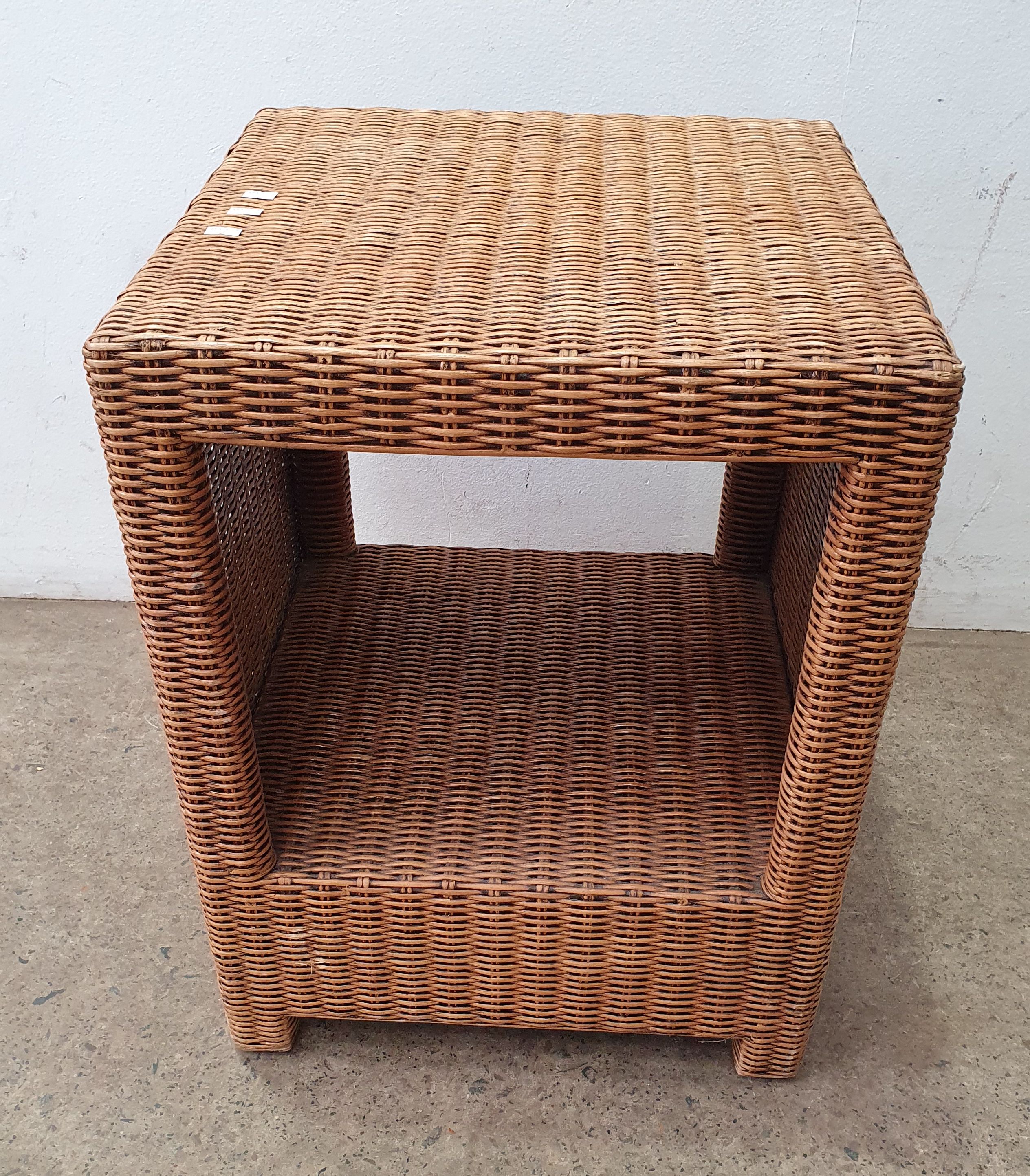 A Woven Cane Side Table