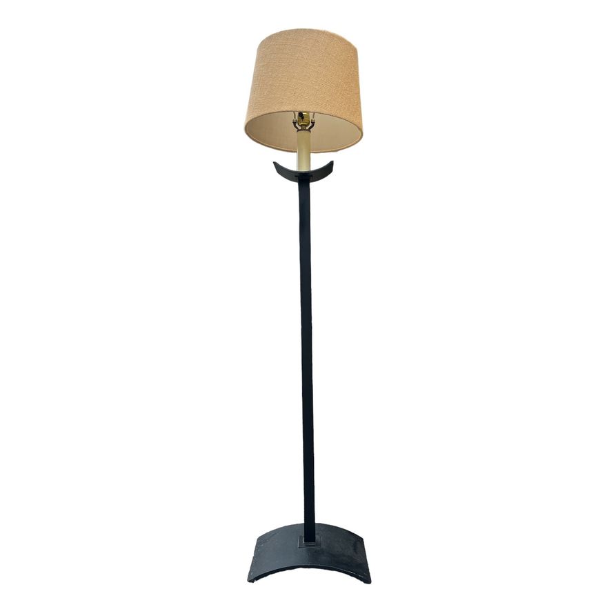 MARSHALL FIELDS Modernist Brutalist Iron Floor Lamp