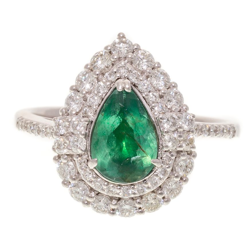 A GIA Alexandrite & Diamond Halo Ring in Platinum
