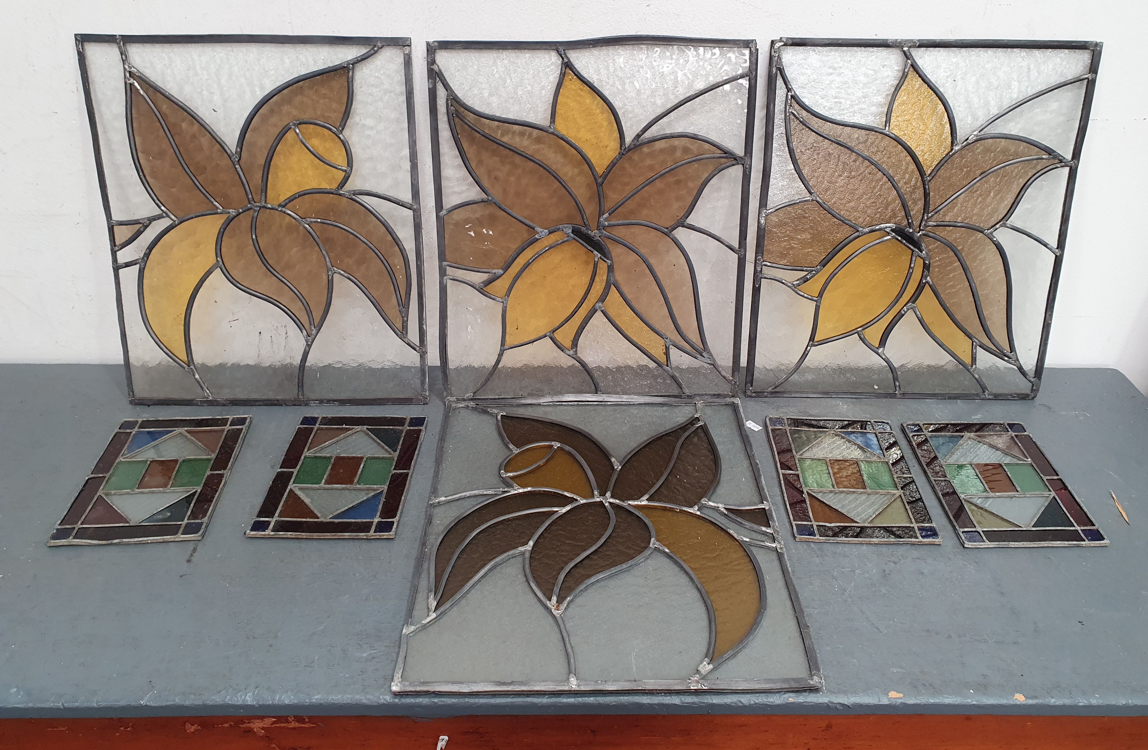 8 Stain Glass Panes
