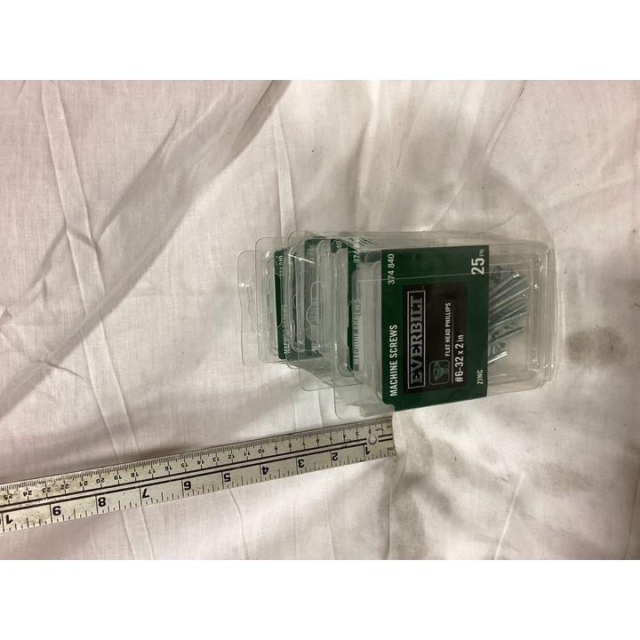 BUYING (5) Everbilt 25pk 6-32 x 2'' Machine Screws