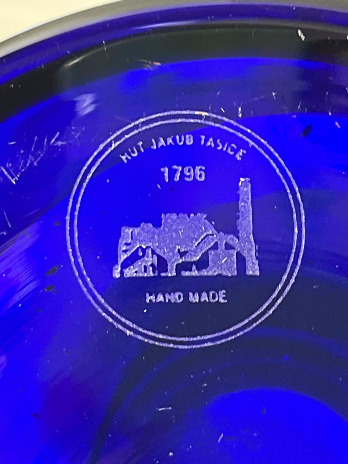 Pair Hut Jakub Tasice Cobalt Hand Painted Vases | Back Mountain Auctions