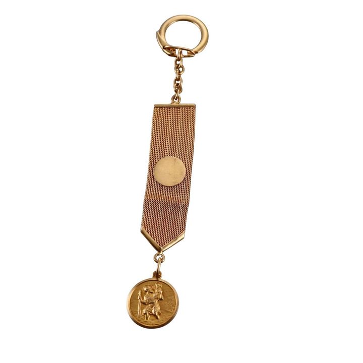 18k Gold St. Christopher Pendant Keychain