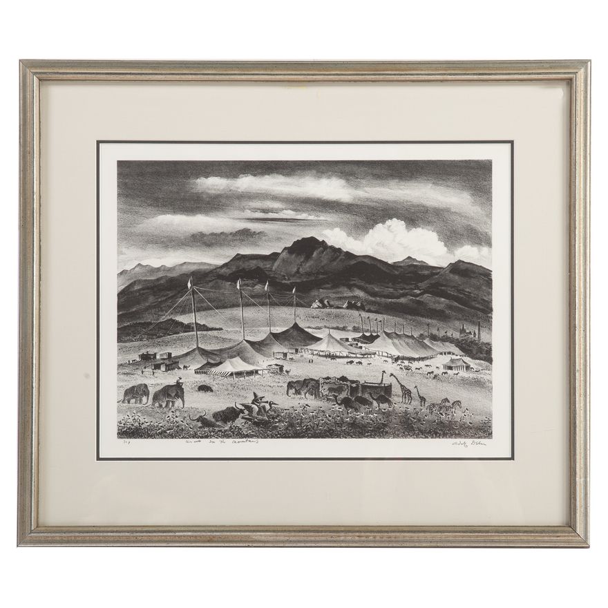 Adolf Dehn. "Circus in the Mountains," lithograph