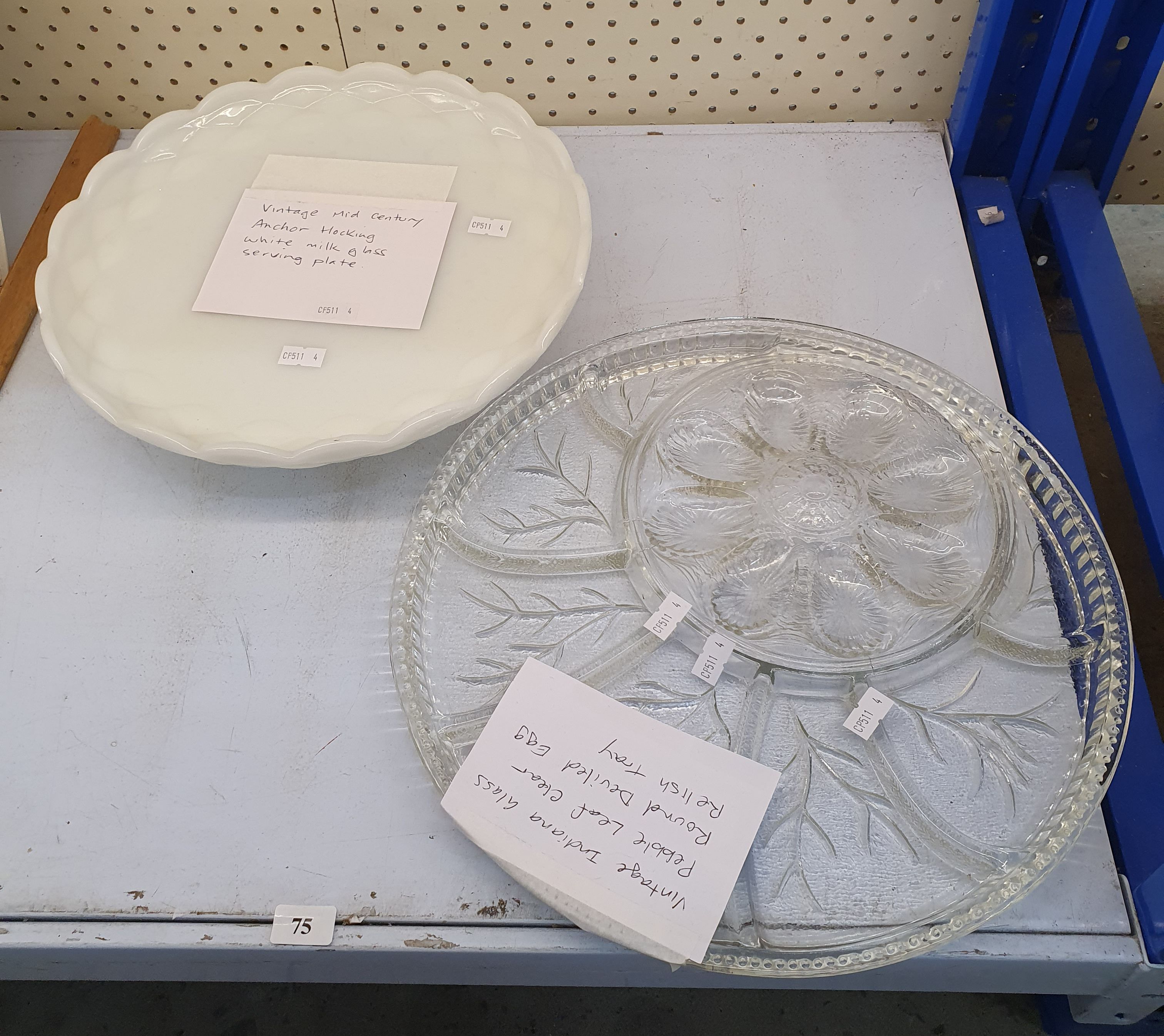 75 · TWO MID CENTURY SERVING PLATES