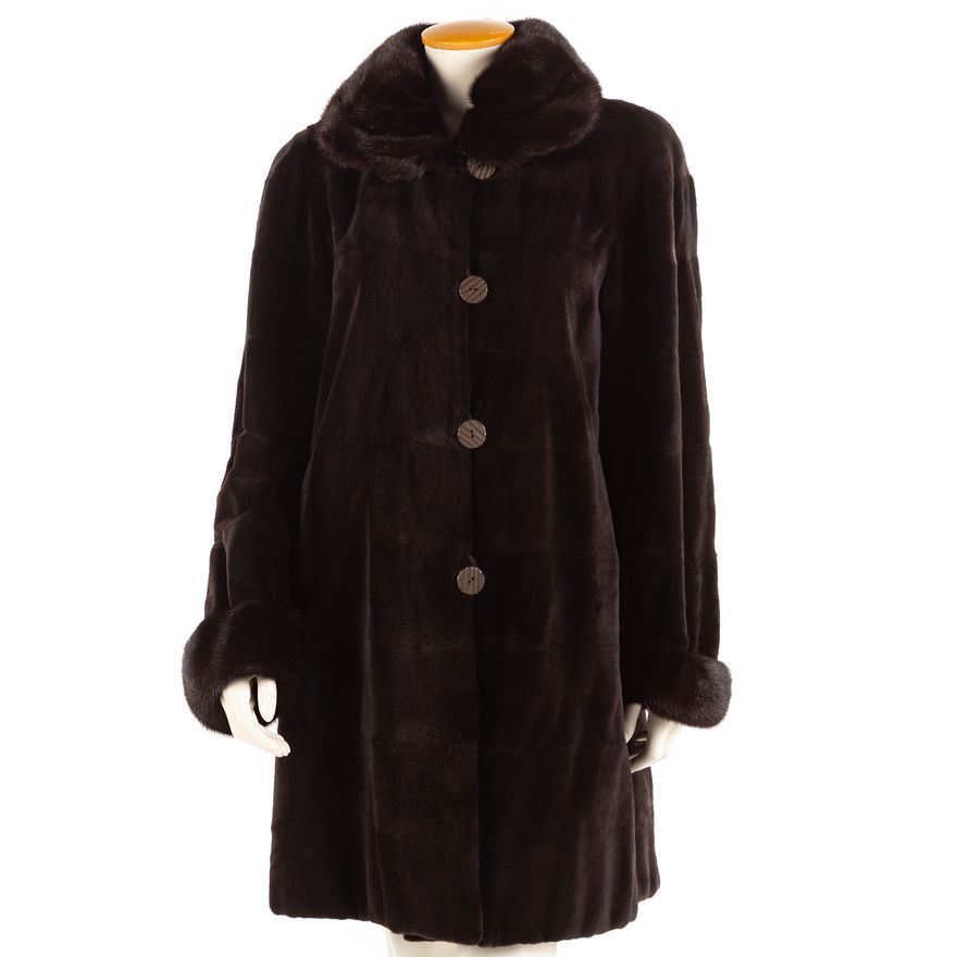 Reversible Brown Sheared Mink Coat