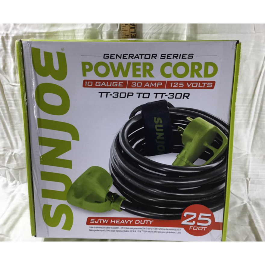 SunJoe Generator Series Power Cord 10 Gauge 30 AMP 125V - 25 Ft