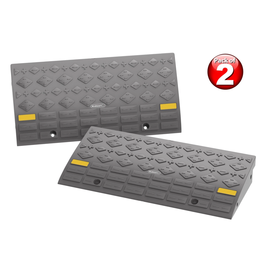 Set of 2 Plastic Curb Ramps W/4 Ton Capacity 23.75"L x 11.25"W x 3.25"H