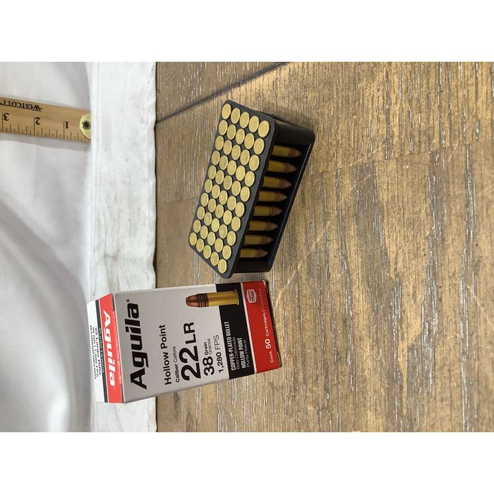 Aguila .22 Long Rifle Hollow Point Copper Plated Bullets 38 Grain 50 Cartridges