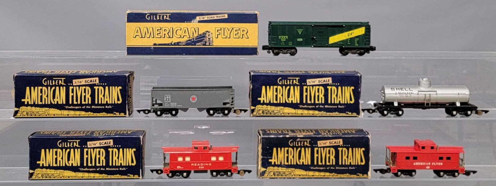 Five American Flyer Postwar S Gauge Freight Cars In Original Boxes 