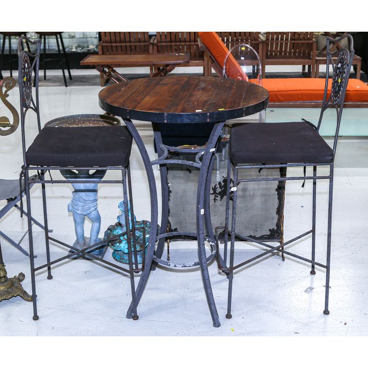 A High Cafe Table & a Pair of High Chairs