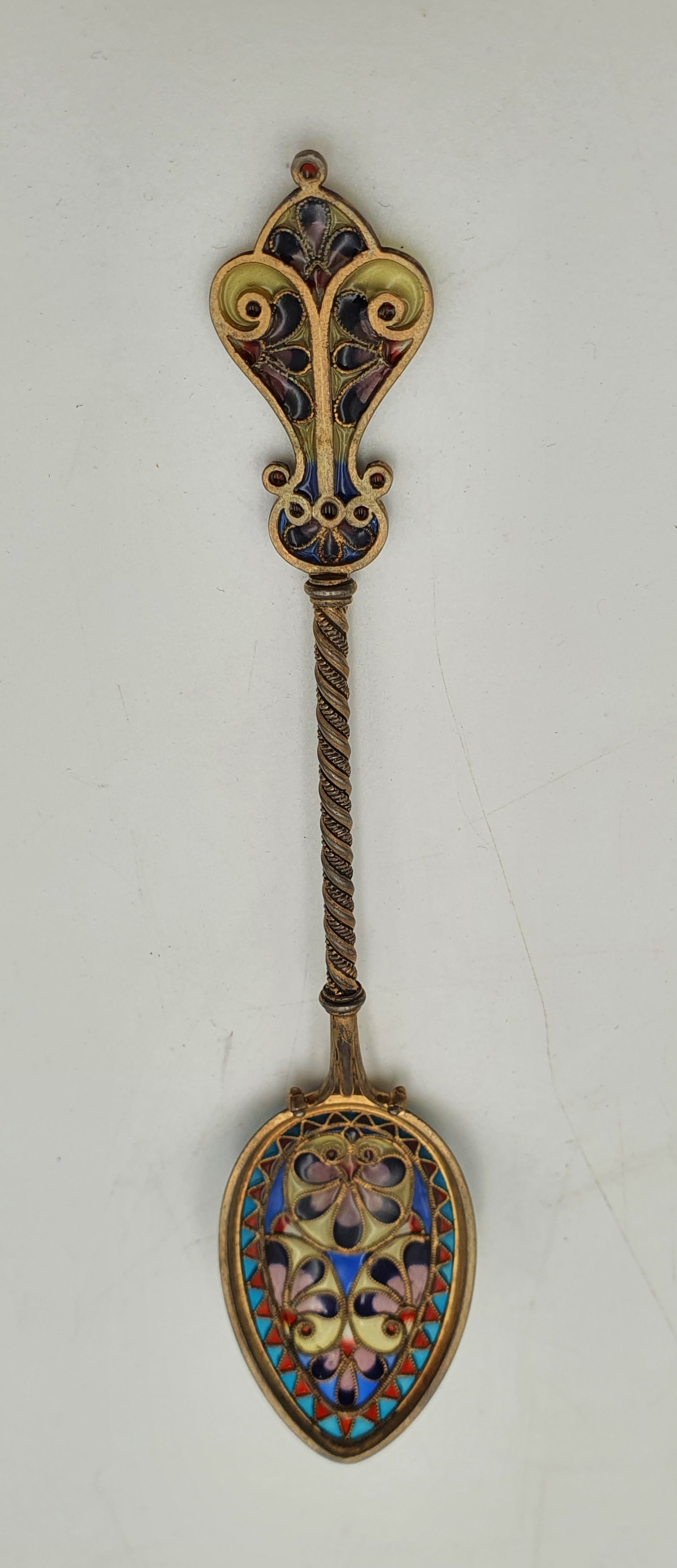 A Good Norwegian Silver And Plique A Jour Teaspoon