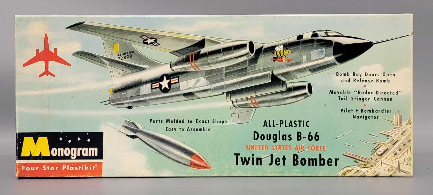 Monogram Douglas B-66 Twin Jet Bomber model kit in original box 