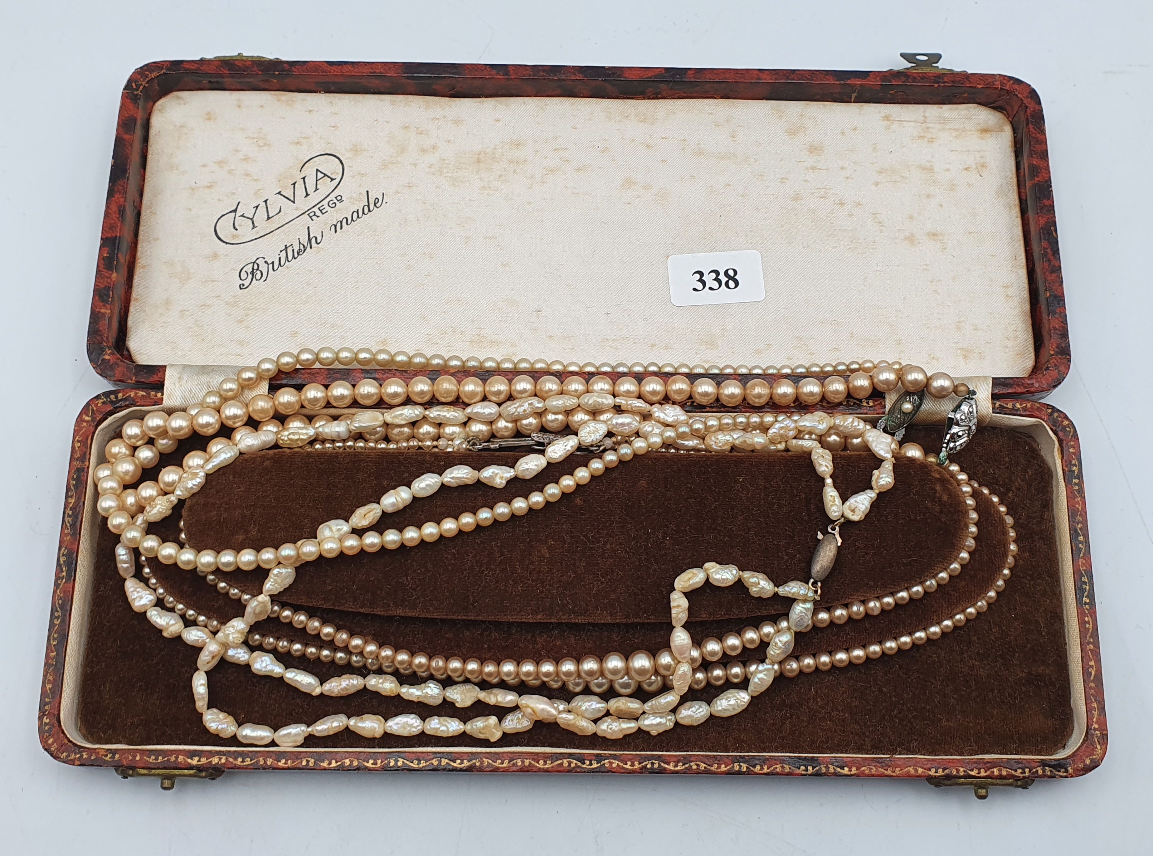 338 · FOUR PEARL NECKLACES