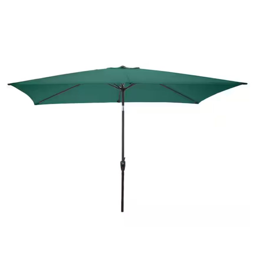 Pure Garden 10ft Rectangular Market Tilt Patio Umbrella w/ Push Botton In Hunter Green (In Box)